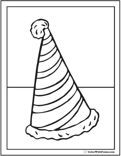 Remember to share printable party hat coloring page with delicious or other social media, if you attention with this wallpaper. 55+ Birthday Coloring Pages: Customizable PDF