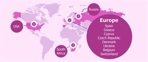 Map Of The Most Popular Destination Countries For Ivf Treatment Abroad
