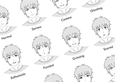 Anime Male Facial Expressions Chart Tutorial Animeoutline