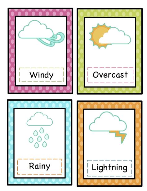 Preschool Printables Weather Cards Printable Clipart Best Education