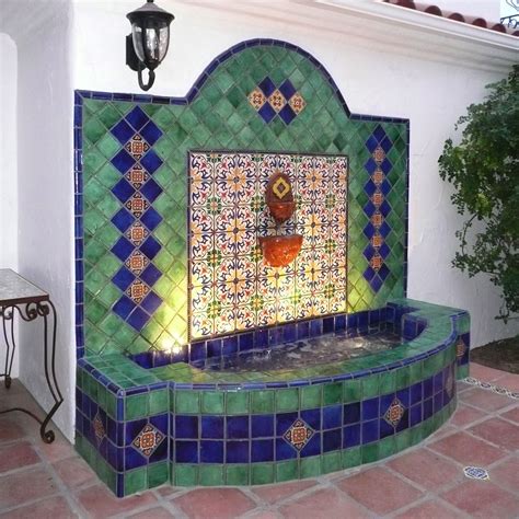 Wall Fountain With Lights Using Mexican Tiles San Clemente Ca