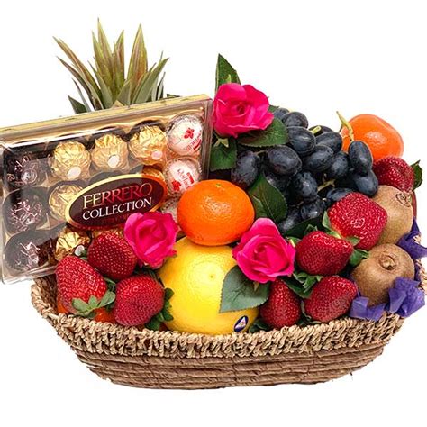 Luxury Fruit Baskets Champagne T Chocolates Flowering Plant