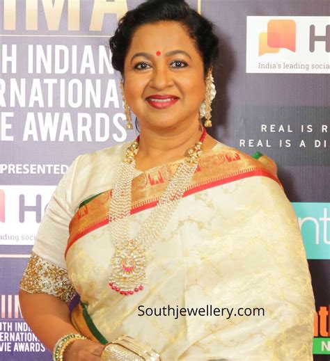 Radhika Sarathkumar In A Pearl Long Necklace Indian Jewellery Designs