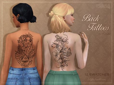 Sims 4 Ccs The Best Back Tattoos By Trillyke