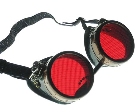 Steampunk Goggles Red Lenses Airship Pilot By Simplediversions