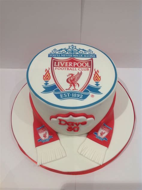 Liverpool football birthday cake topper ideal for a 20cm cake plus 1 x metre 25mm red satin ribbon with bow. Liverpool birthday cake | Football themed cakes, Lfc cake ...