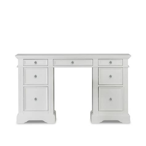 Gainsborough Dressing Table White Vanity Home Office Desk Deep Drawers