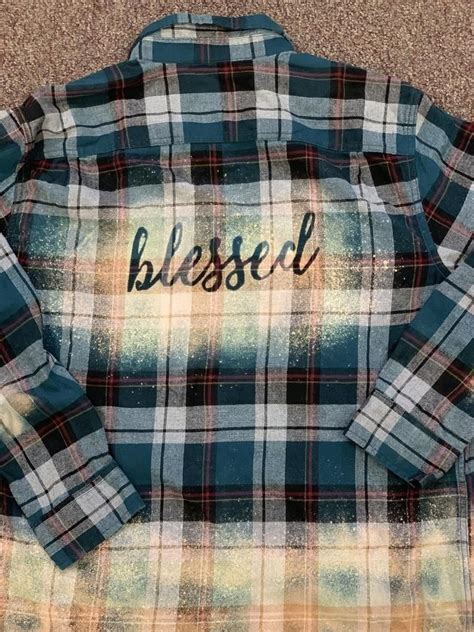 Blessed Fadedbleached Flannel Etsy 1000 In 2020 Flannel Shirt