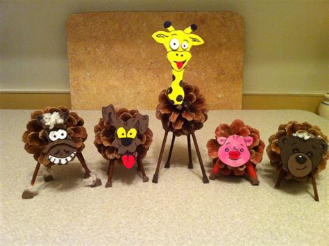 Only very few species eat the buds of conifer trees in the winter. Husband made these pinecone animals | Pine cone crafts ...