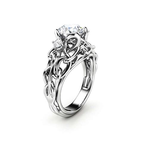 Reviews my neighbor gave me the money to order this for his girlfriend of 35 years for christmas and she loved it! Celtic Engagement Ring 14K White Gold Braided Ring Unique Moissanite Engagement Ring Gift for ...