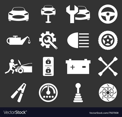 Car Service Icons Set Royalty Free Vector Image