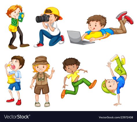 Set Of Different Boys Royalty Free Vector Image