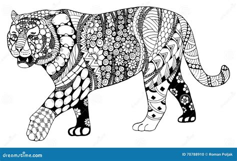 Zentangle Coloring Pages Tiger