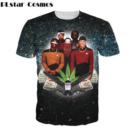 Plstar Cosmos Star Trap T Shirt Galaxy Star Trek Weed Leaf 3d Print Women Men T Shirt Summer