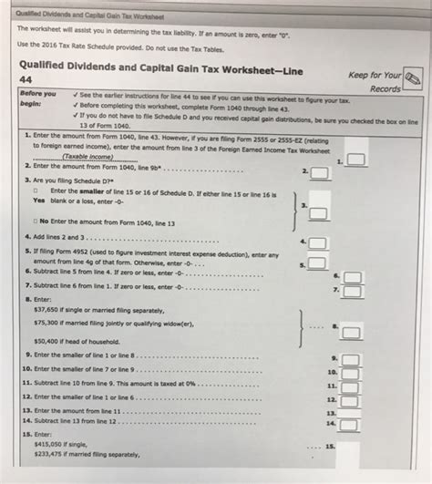 Qualified Dividends And Capital Gains Worksheet 2023