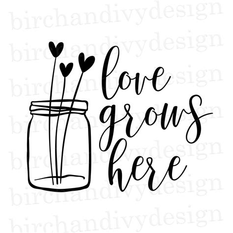 Love Grows Here SVG File Instant Download for Cricut or | Etsy