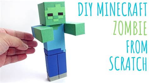 Diy Minecraft Zombie From Scratch Minecraft Papercraft Zombie Paper Crafts Youtube