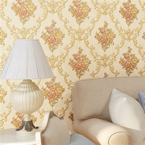 Pastoral Floral Damask Wallpaper 3d Embossed Non Woven Wallpapers For