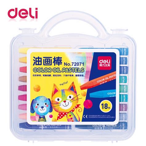 Deli 18 Colorsbox Color Oil Pastel Crayons Artist Drawing Pens For