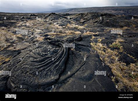 Pahoehoe Lava In Volcanic Landscape Kilauea Volcano Big Island