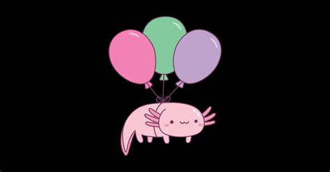Cute Axolotl And Balloons Cute Axolotl Posters And Art Prints