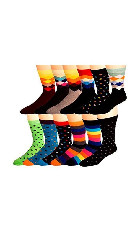 24 99 men s cotton blend socks fun and funky patterns and colors 12 pack by zeke from zeke do