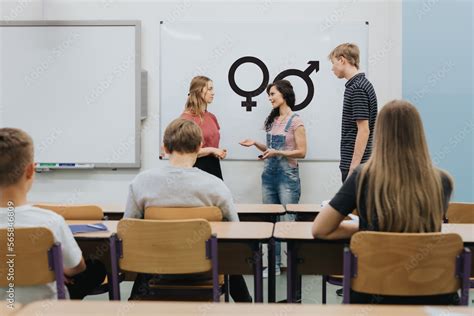 Young Teacher Is Standing In Front Of The Blackboard During Sex