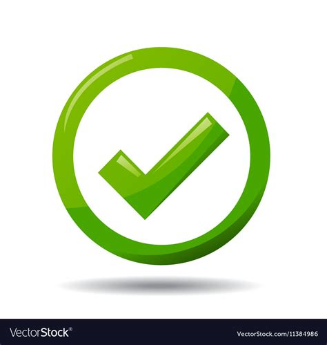 Green Check Mark Symbol Royalty Free Vector Image