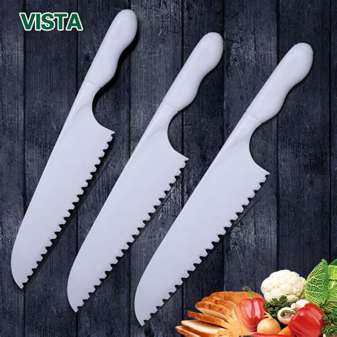 knife safety kitchen knives cooking plastic children cake practice serrated bread baking vegetable salad lettuce piece cutter aliexpress