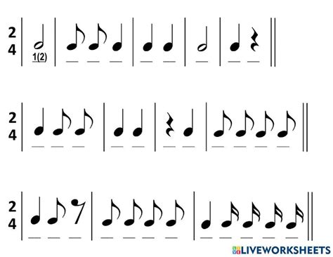 Rhythmic Pattern Worksheet Live Worksheets