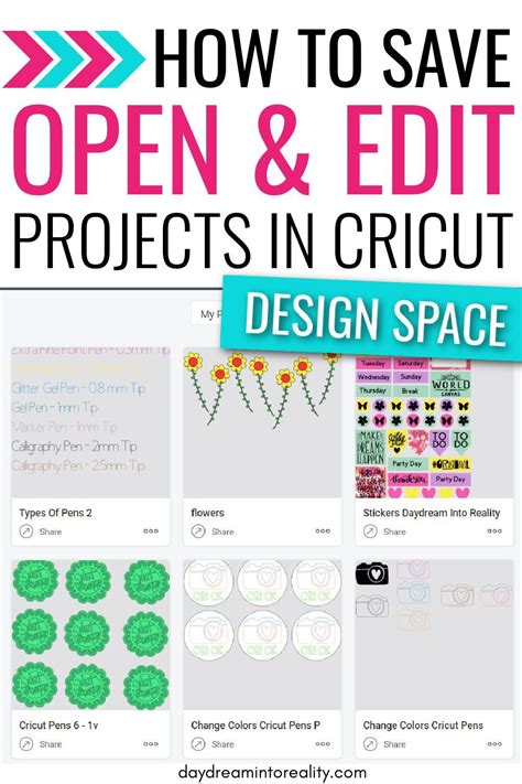 Save Open Edit And Combine Projects In Cricut Design Space Desktop And