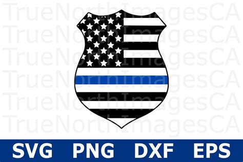 Thin Blue Line Police Badge An Occupation Svg Cut File