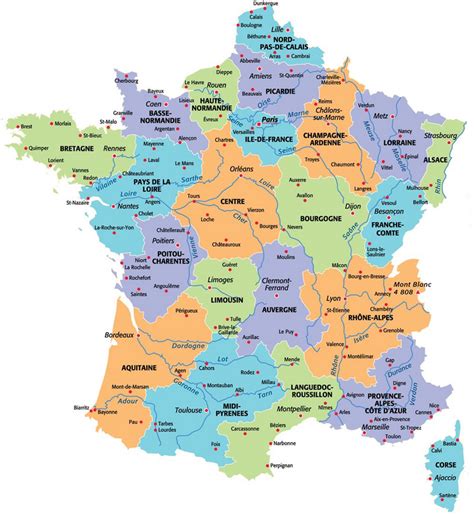 Carte De France Des Régions Voyages Cartes