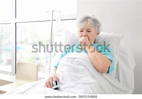 Coughing Elderly Woman Hospital Room Stock Photo 1891154806 Shutterstock
