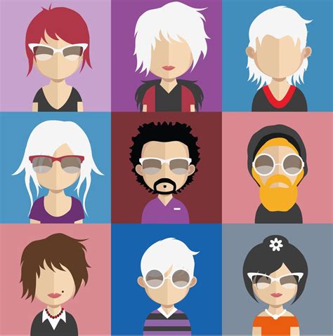 Set Of Colorful Avatars Of Characters 457736 Vector Art At Vecteezy