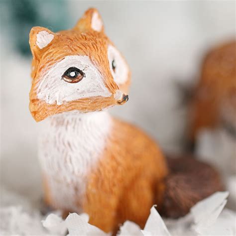 Miniature Resin Foxes Animal Miniatures Dollhouse Miniatures Doll