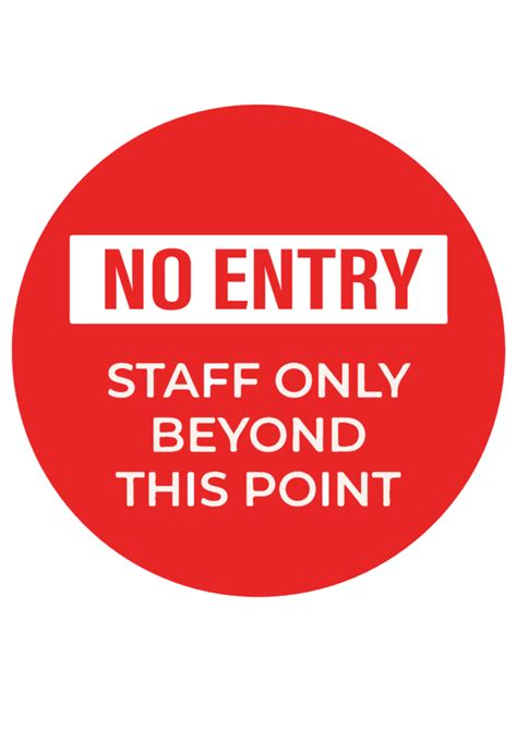 Staff Only No Entry Beyond This Point Sign Free Download