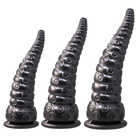 3pcs Octopus Buttplug Huge Anal Dilator Soft Silicone Black Anal Dildo Female Masturbator Anal