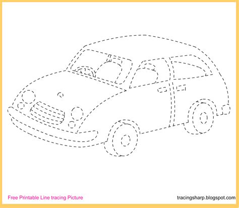 Free Tracing Line Printable Car Tracing Picture