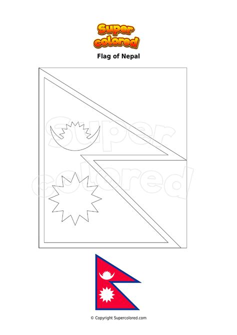 Coloring Page Flag Of Nepal