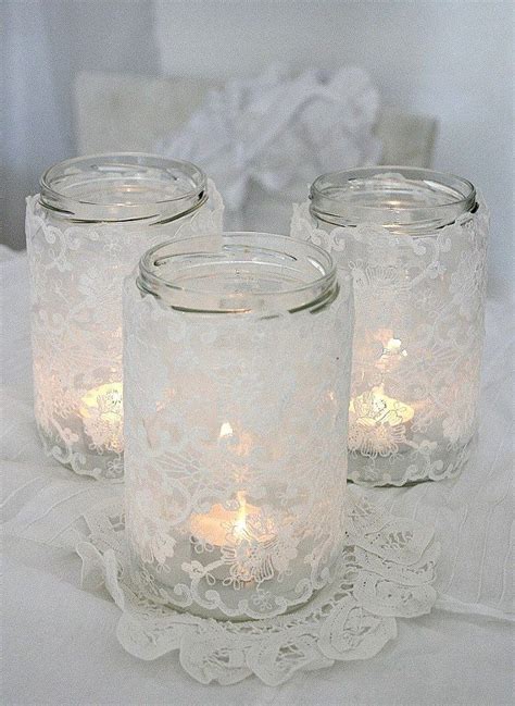 How To Make A Lace Candle Holder Lace Candles Lace Candle Holders