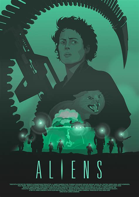 Aliens Ripley And Jonesy Version 2 Thedesignersnursery Posterspy
