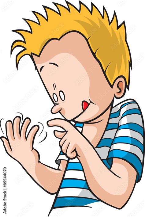 Counting Fingers Cartoon Boy Counting His Fingers Stock Vector Adobe