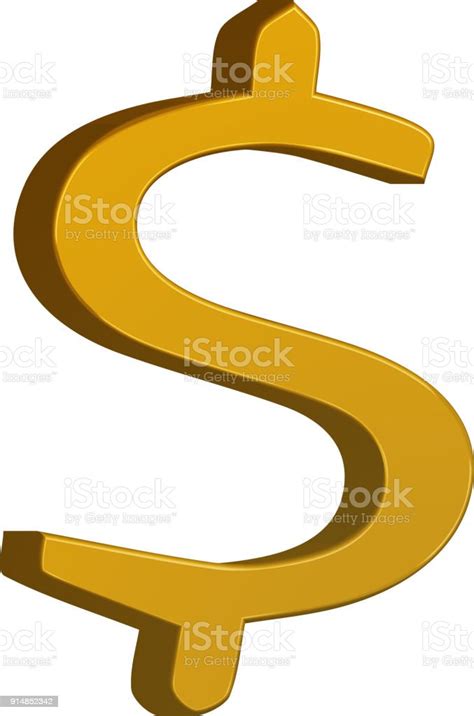 Golden Dollar Sign Isolated On White Background Stock Photo Download