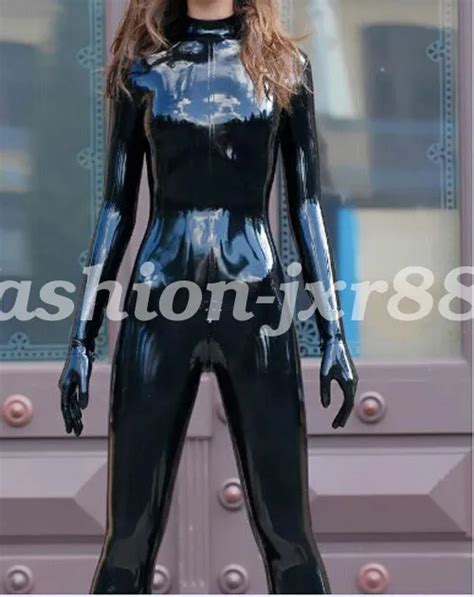 100 latex rubber catsuit schwarz sexy cosplay overall bodysuit 0 4mm cosplay 93 39 picclick