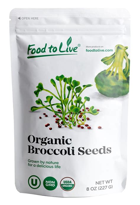 Organic Broccoli Seeds For Sprouting 8 Ounces Non Gmo Kosher