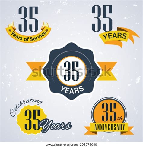 35 Years Service 35 Years Celebrating Stock Vector Royalty Free