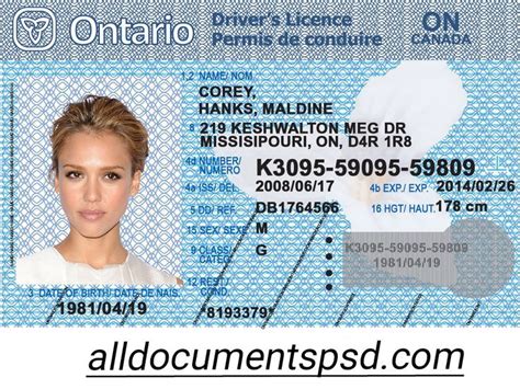 Ontario Driving License Psd Template Ontario Driving License Driving