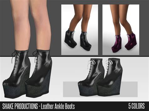 My Sims 4 Blog Shakeproductions 42 Leather Ankle Boots Tsr