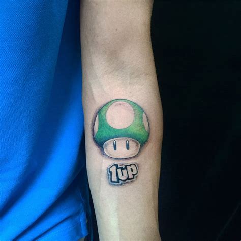 1up Mushroom From Nintendo Super Mario Bros Tatuagem Mario Tatuagem